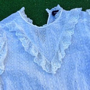 The Kooples English Embroidery Long Sleeve Top Size 4